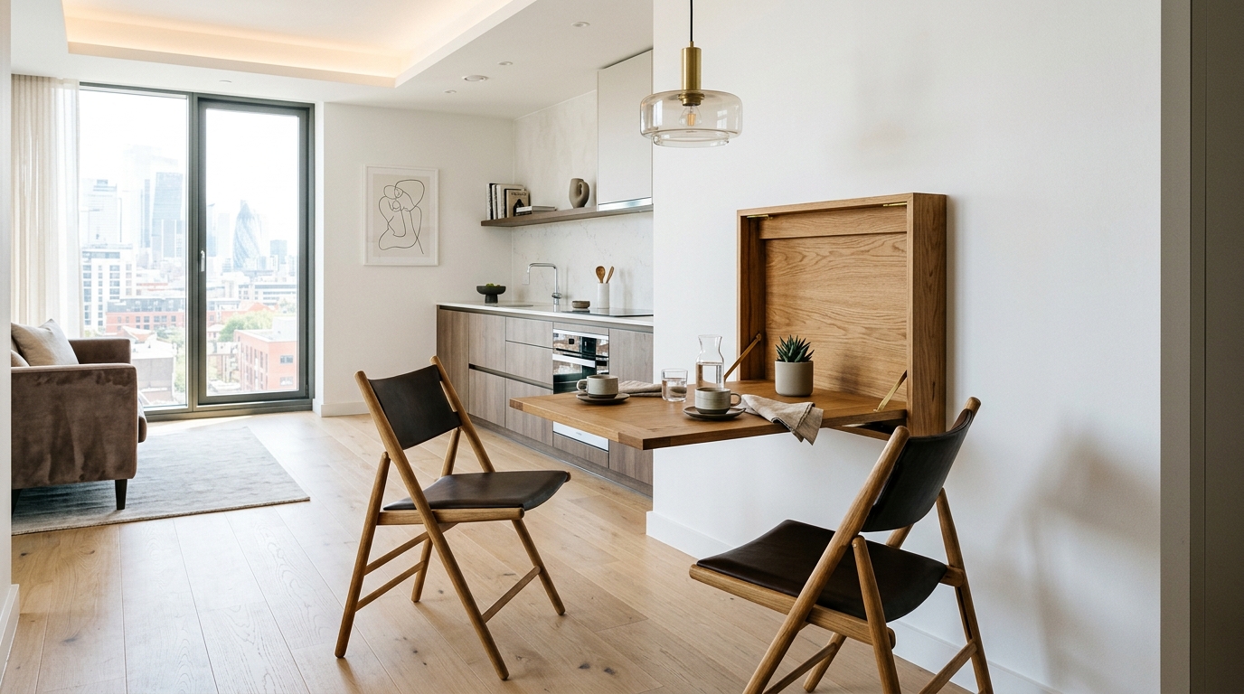 Implement Wall-Mounted Drop-Down Bistro Tables