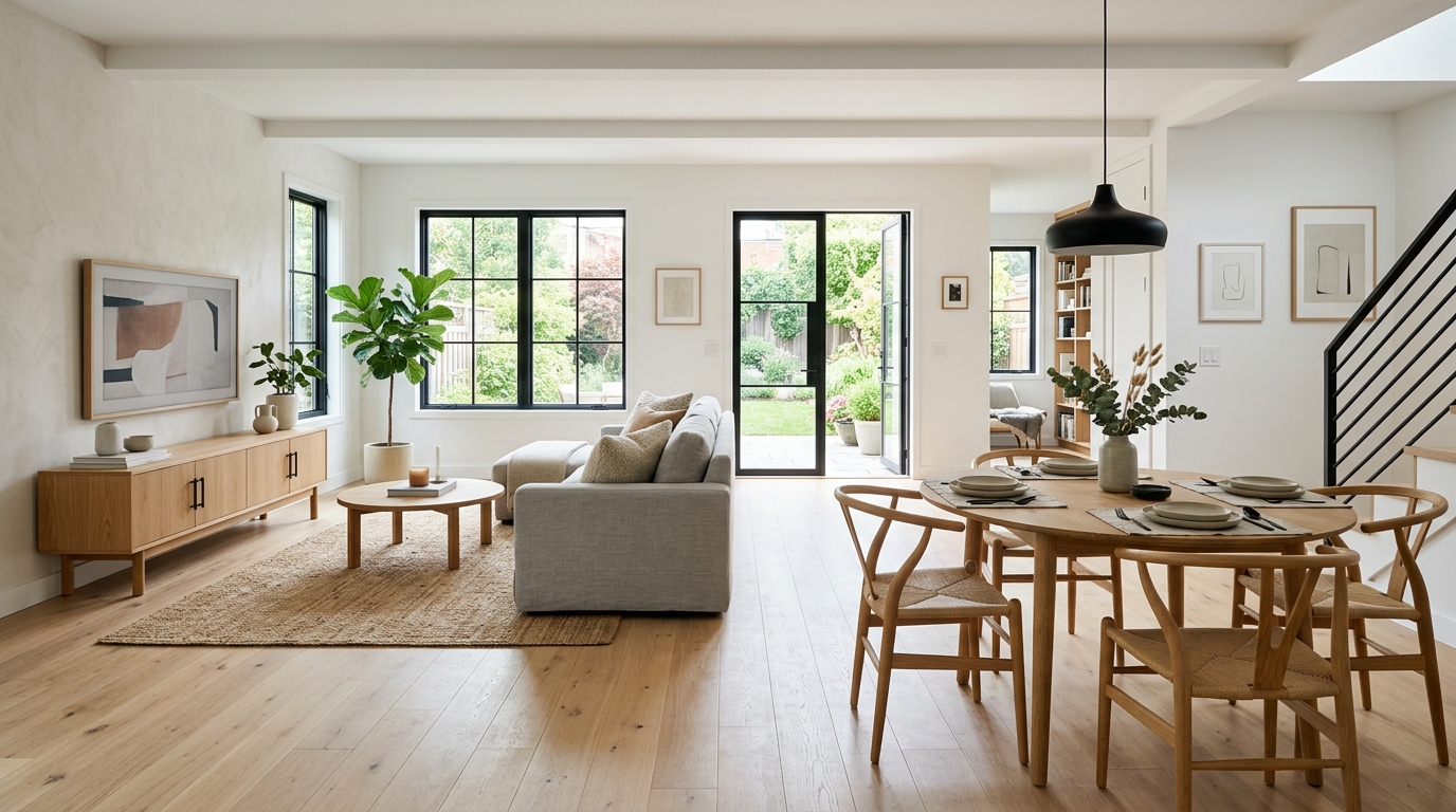 Incorporate Cohesive Open-Concept Dining Elements