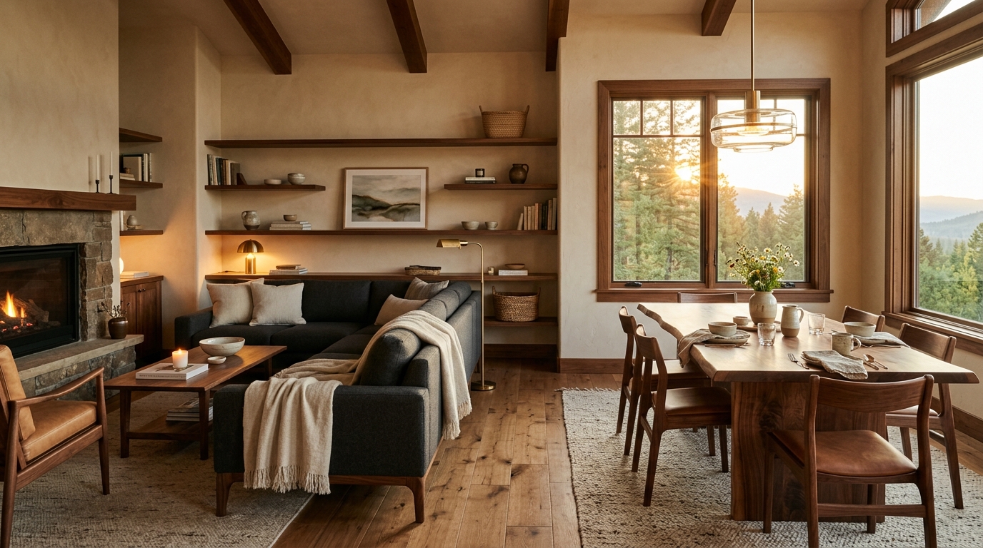 Incorporate Natural Wood Tones to Warm Up the Layout
