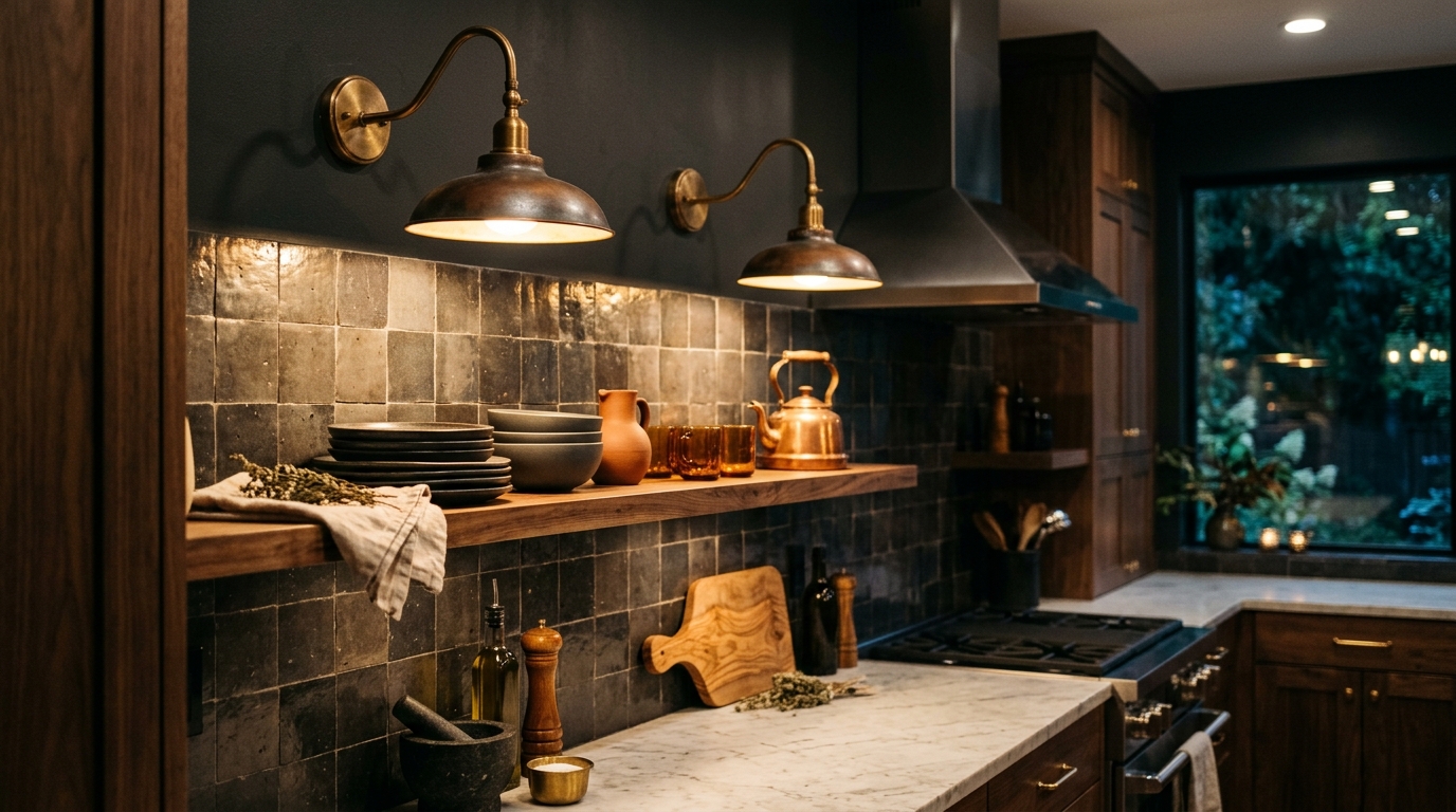 Incorporate Sconce Lighting Above the Top Shelf