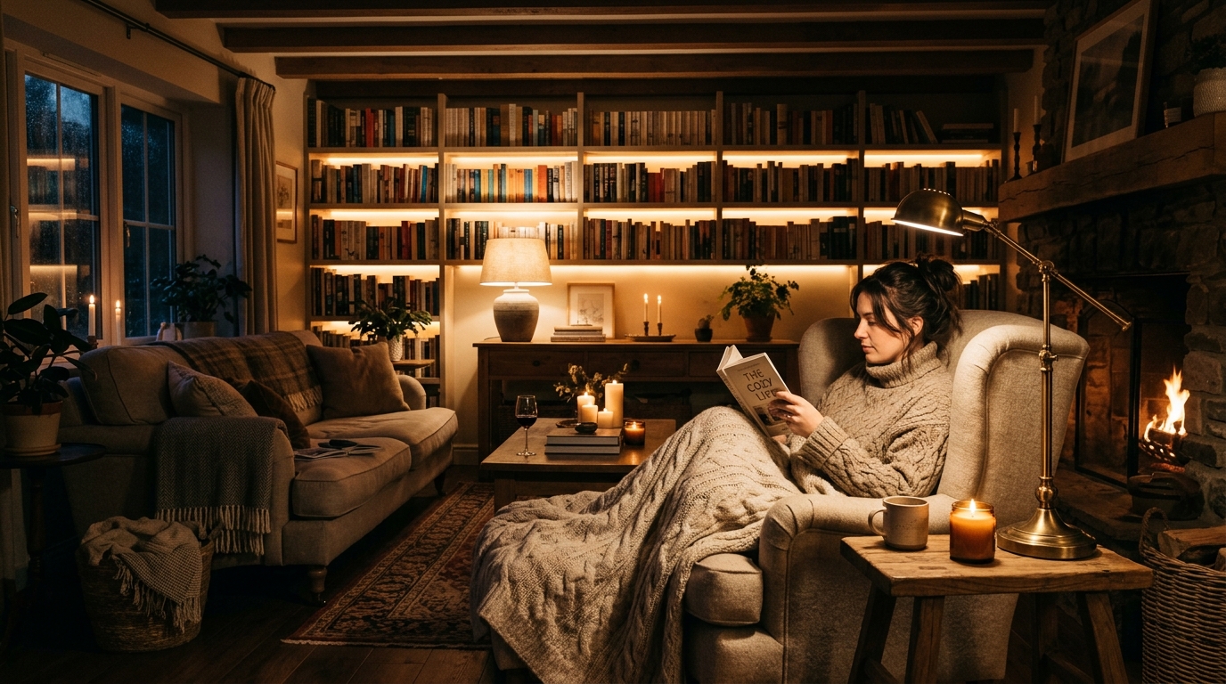 Install Warm Ambient Fixtures for Hygge Evenings