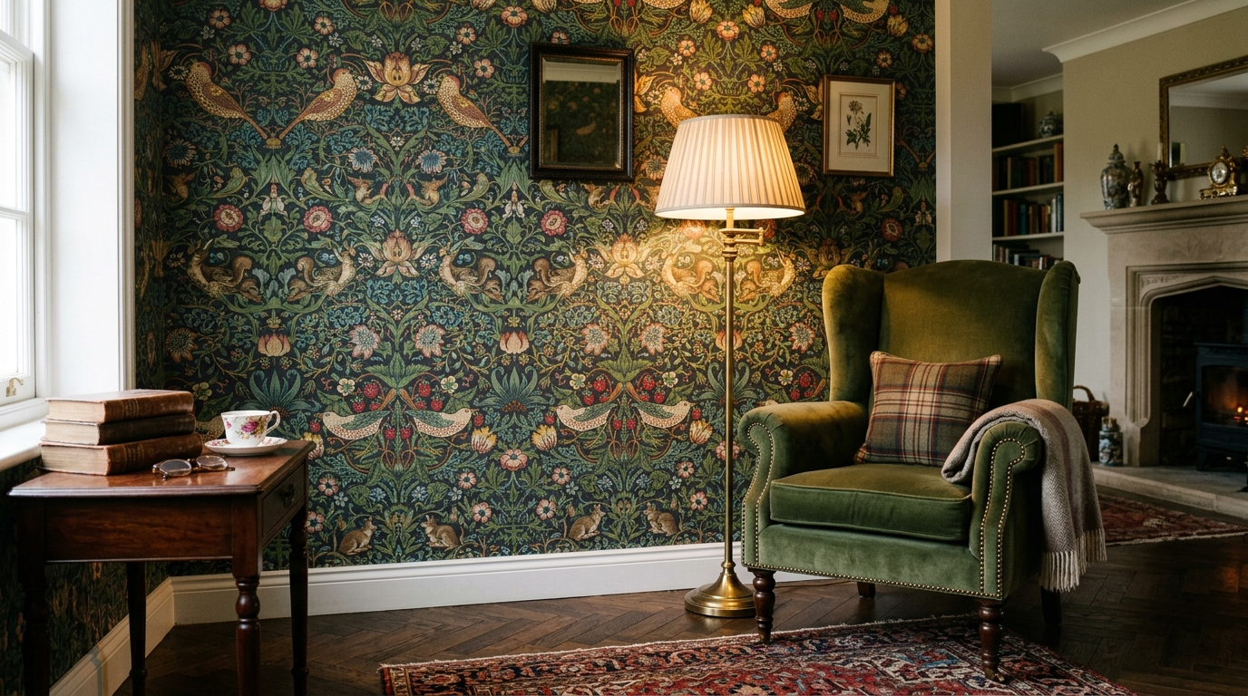 Intricate Botanical Wallpapers on Dark Backdrops