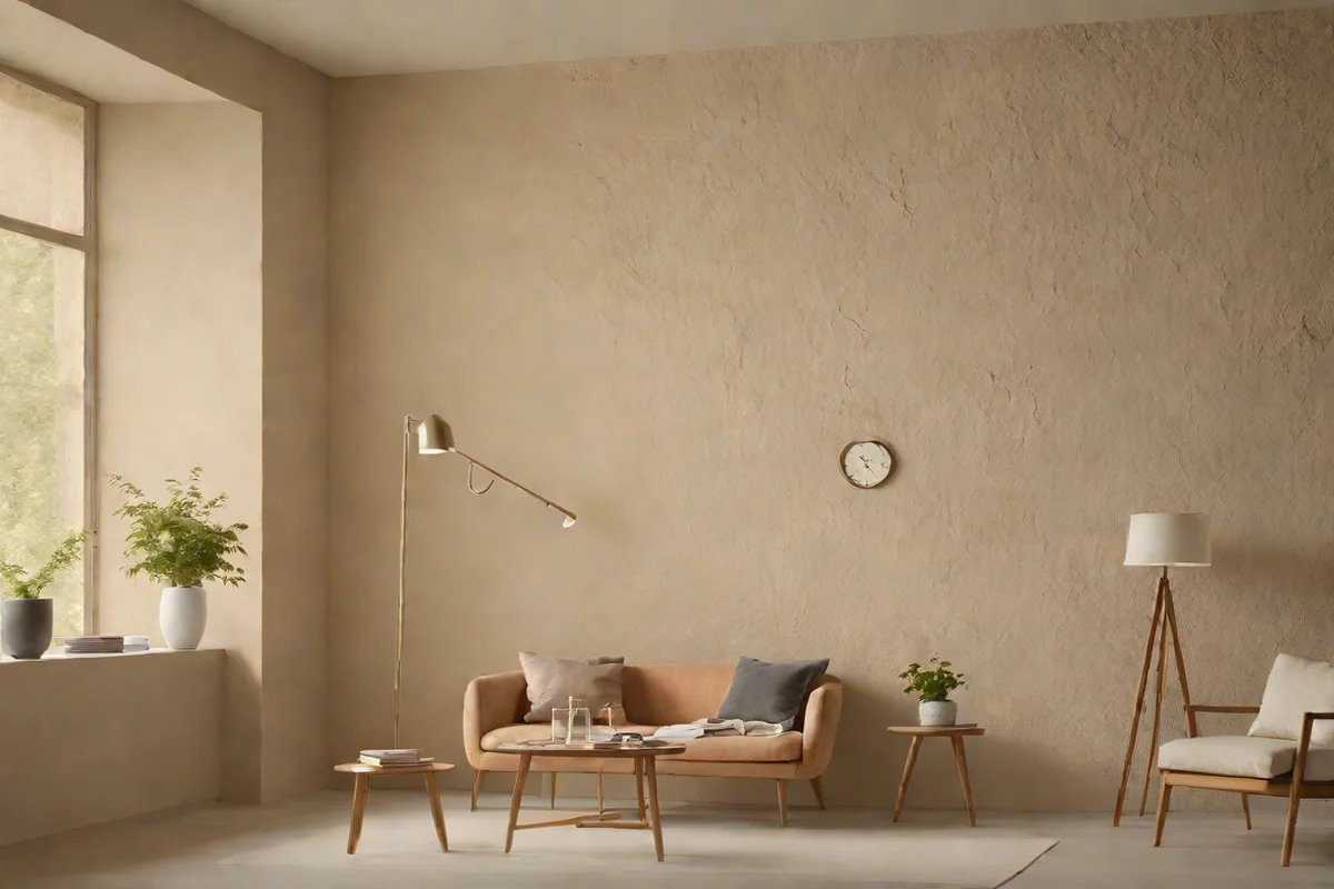 Matte Clay Plaster Monochromatic Wall Drenching Matte Clay Plaster Monochromatic Wall Drenching - Japandi Home Office Design