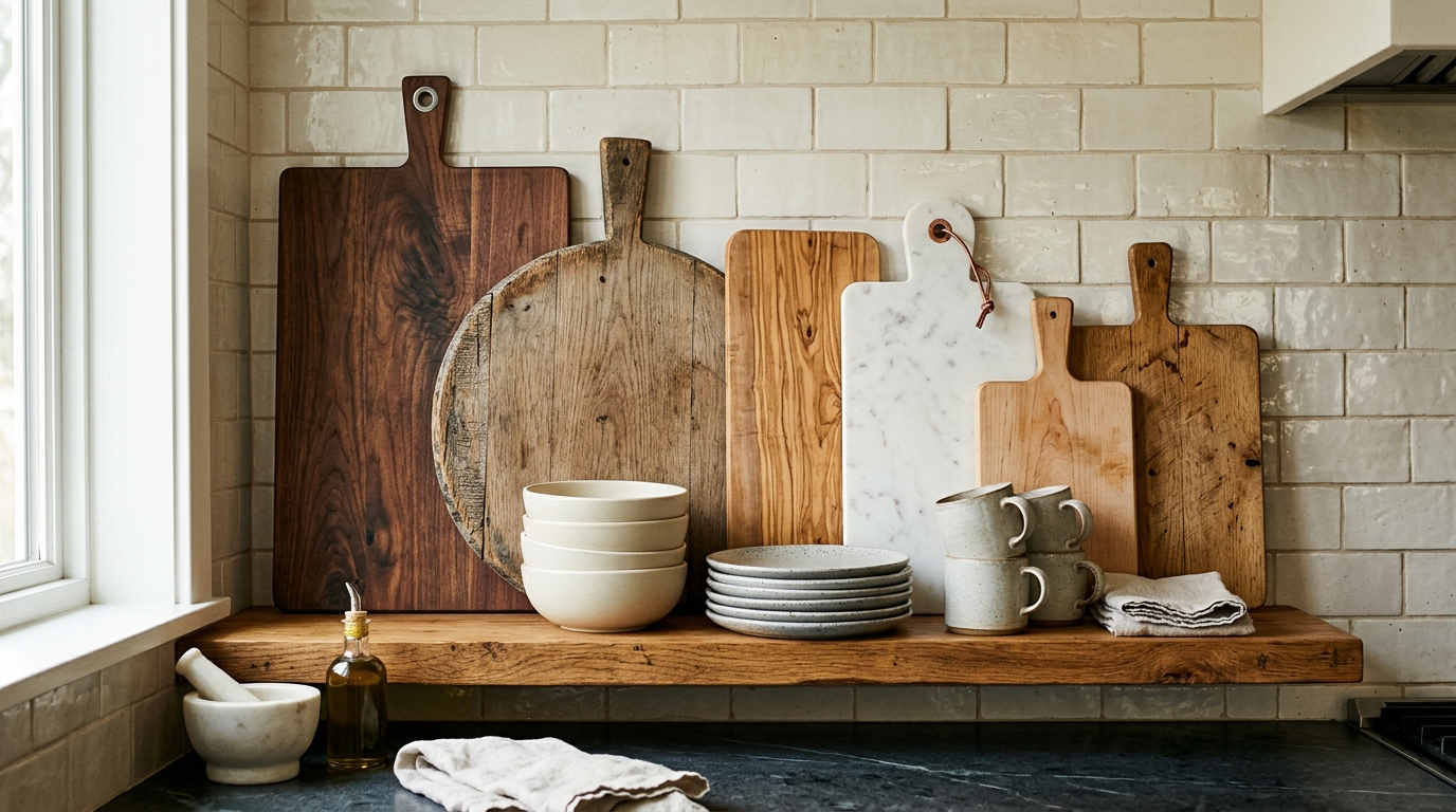 Layer Cutting Boards Against the Back Wall