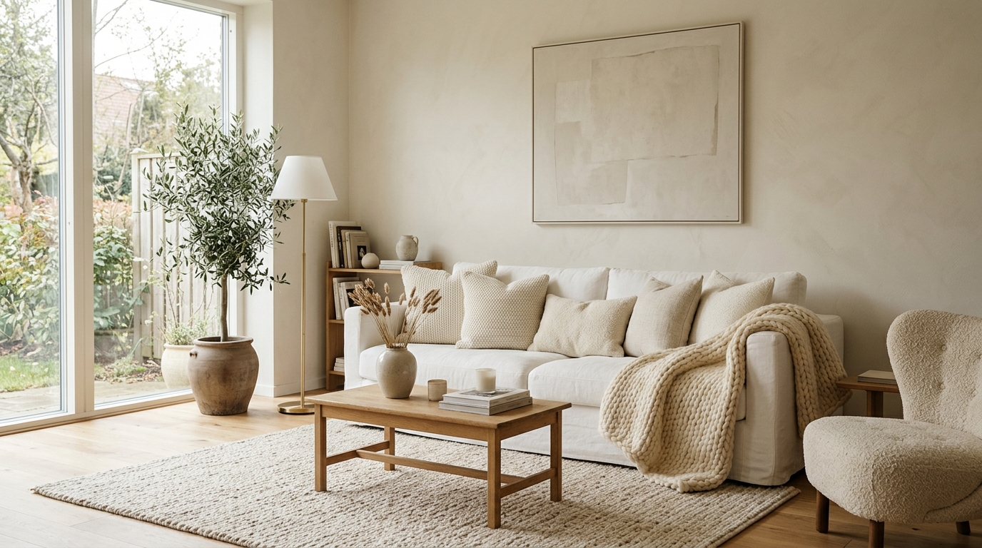 Layer White and Cream Tones for Visual Depth