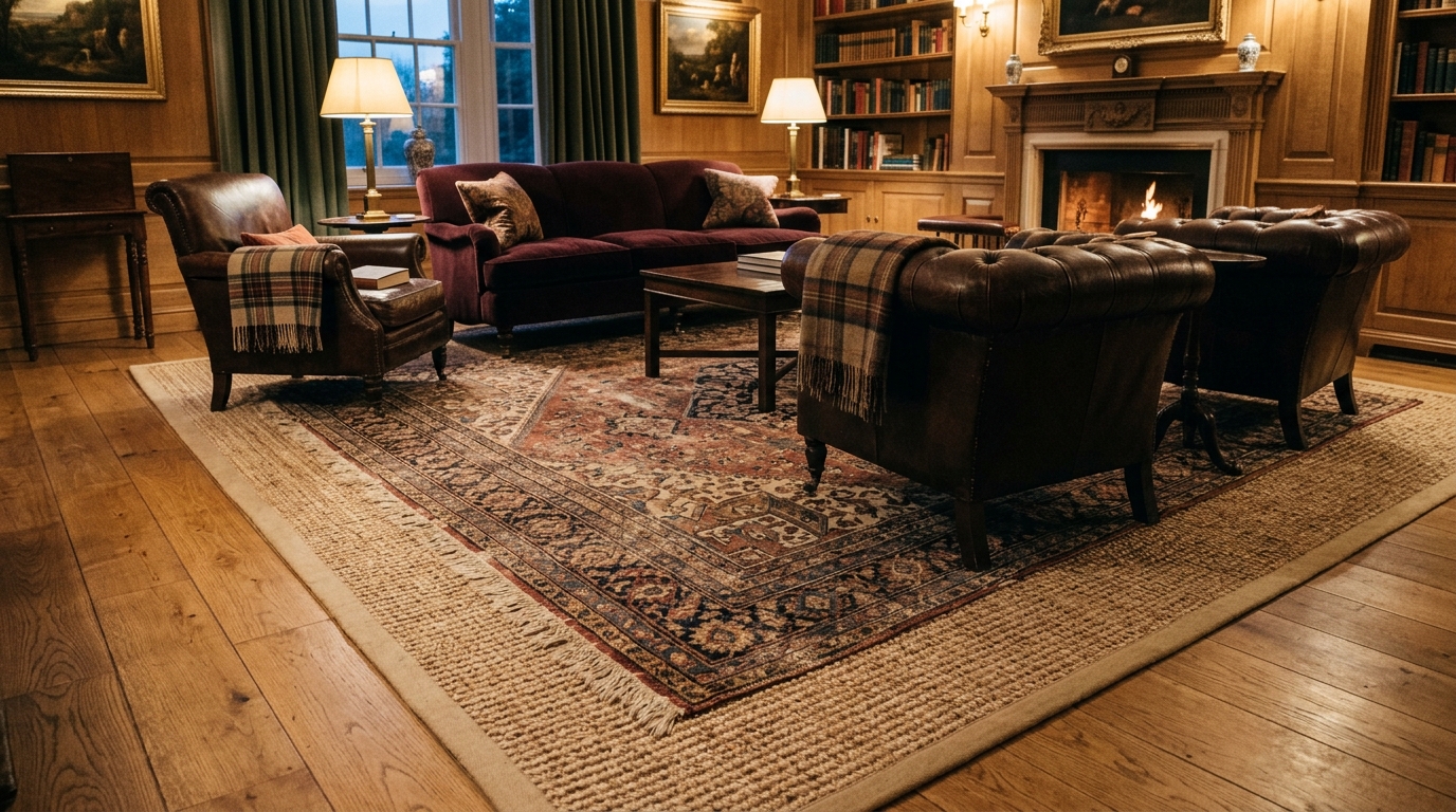 Layered Vintage Area Rugs