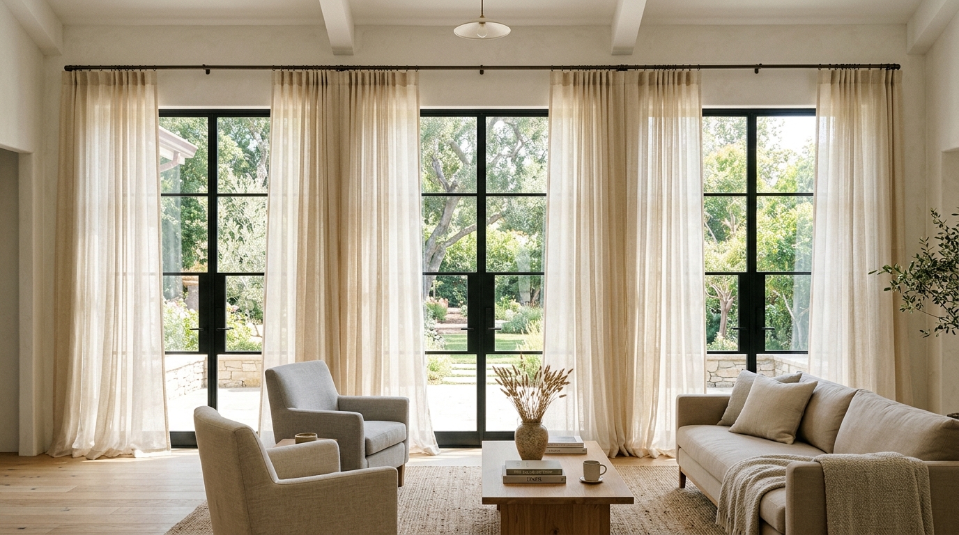 Maximize Natural Sunlight With Sheer Linen Drapery