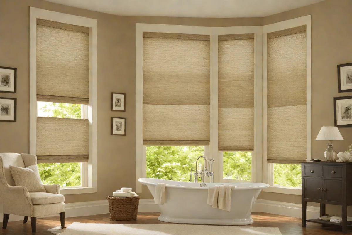 Textured Linen Roman Window Shades Textured Linen Roman Window Shades - Moody Dark Bathroom Ideas