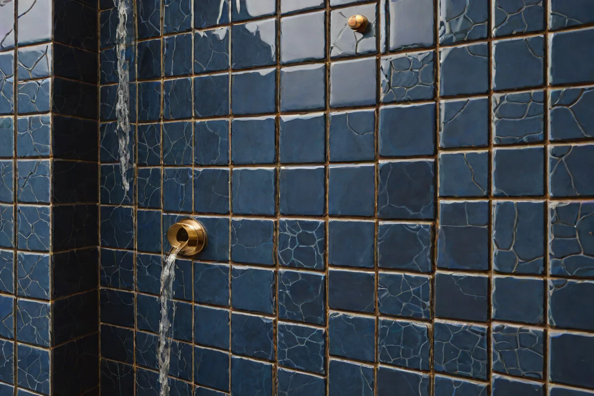 Layered Dual-Texture Matte Indigo Zellige Tiles Layered Dual-Texture Matte Indigo Zellige Tiles - Moody Dark Bathroom Ideas