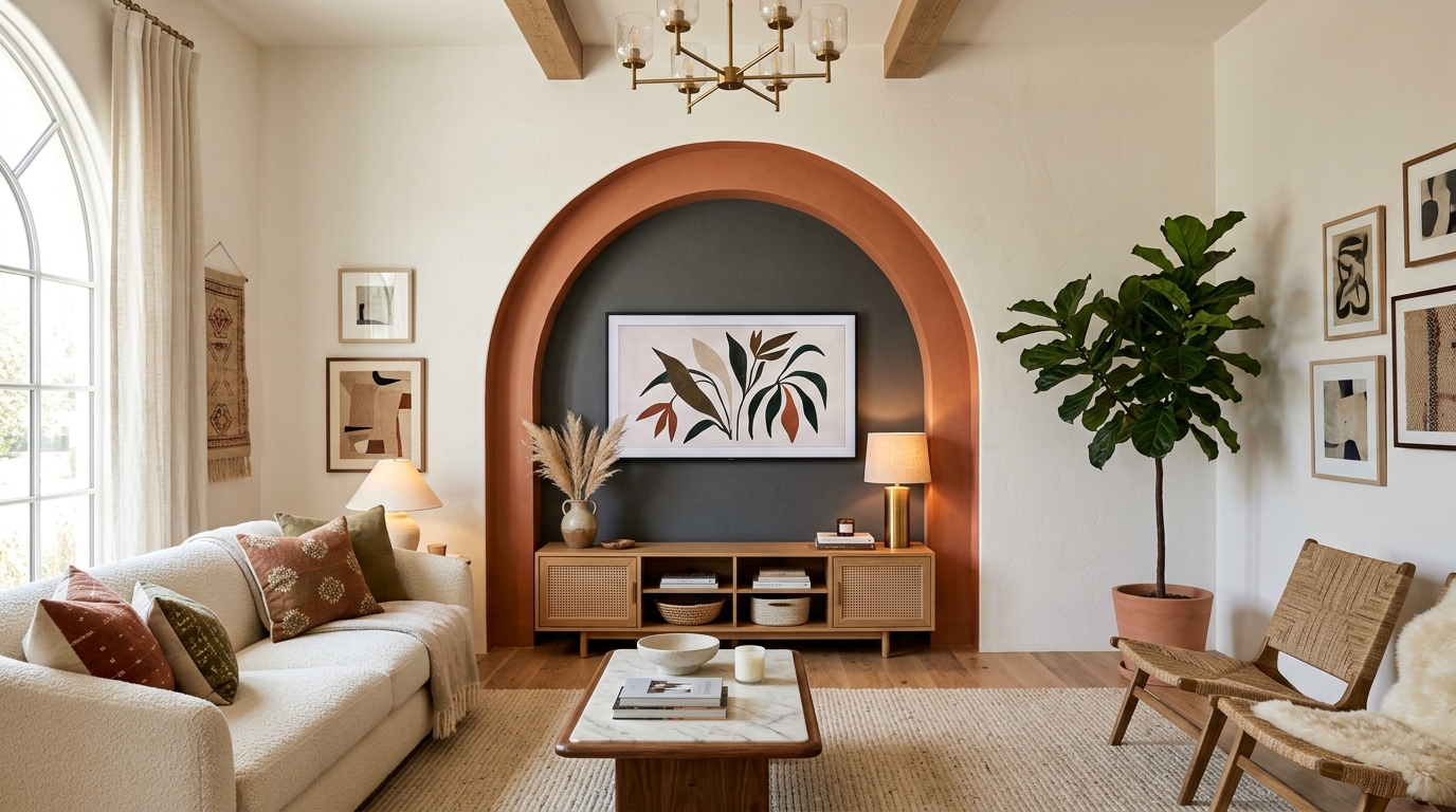 Paint an Accent Arch to Frame the Entertainment Zone