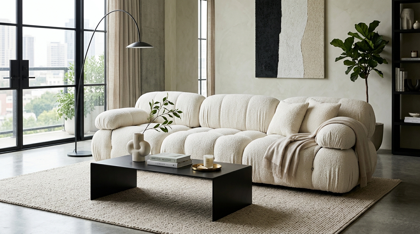 Plump Rounded Cushion Puffy Sofas