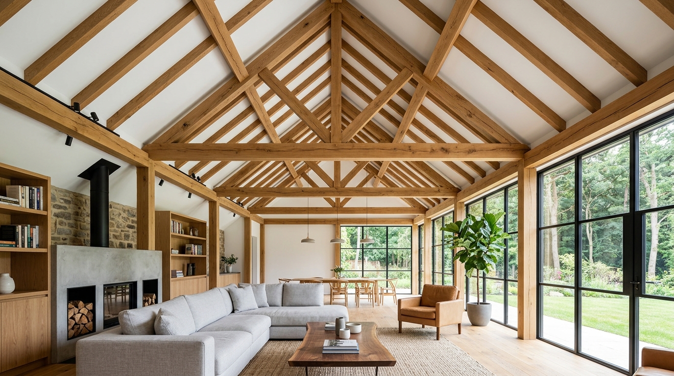 Rich White Oak Architectural Beams