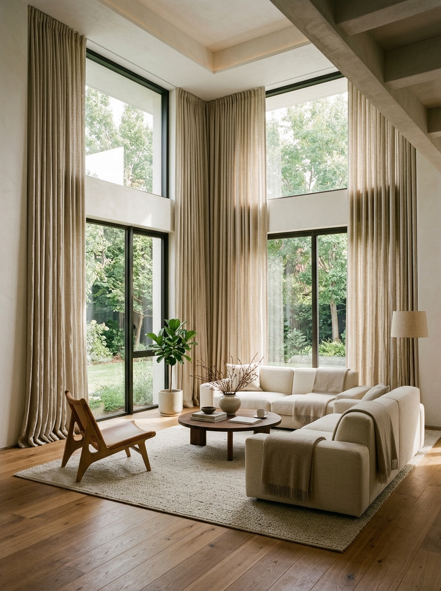 Soften Hard Edges with Flowing Window Treatments