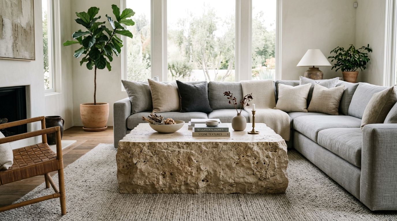 Statement Travertine Coffee Tables