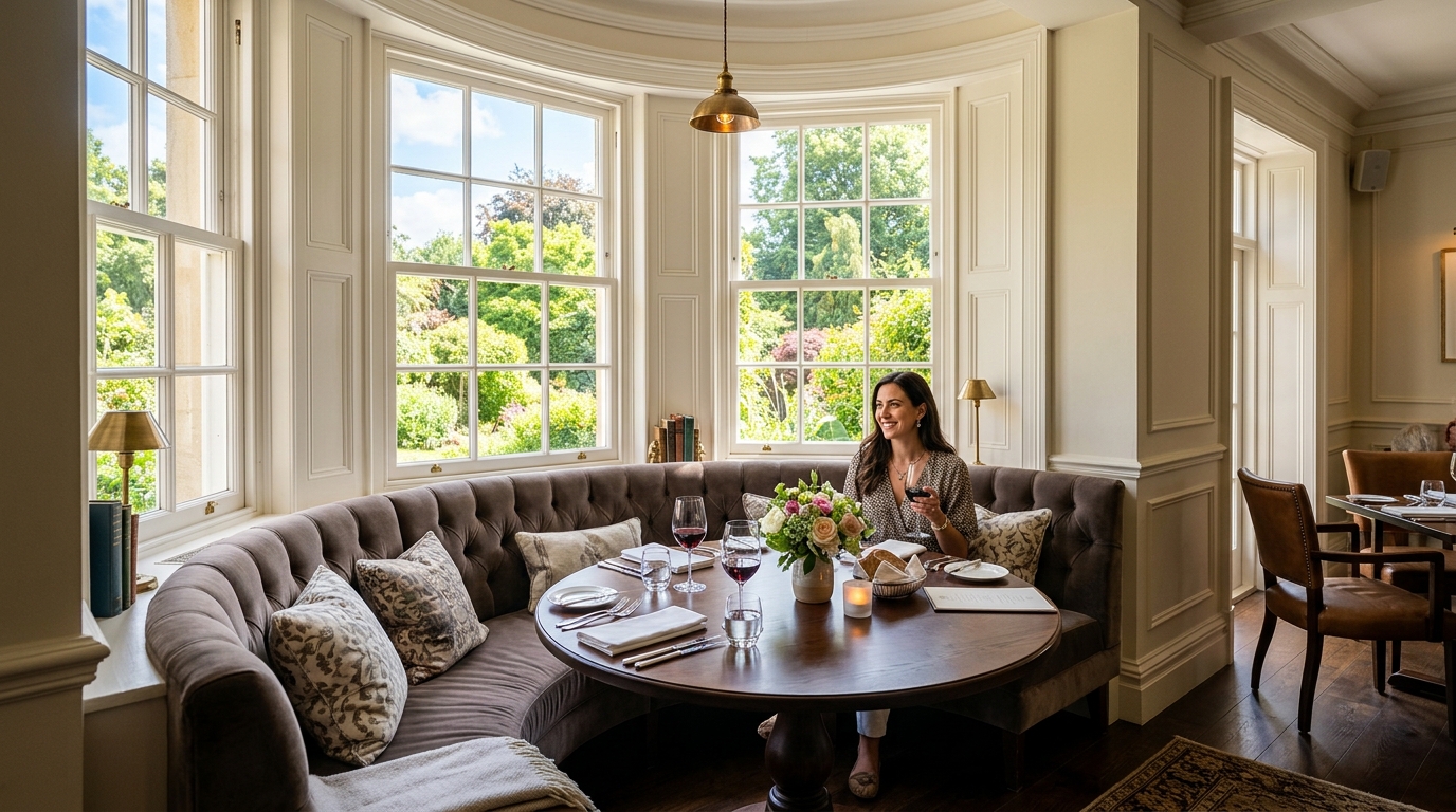 Tuck the Dining Setup Into a Natural Window Nook