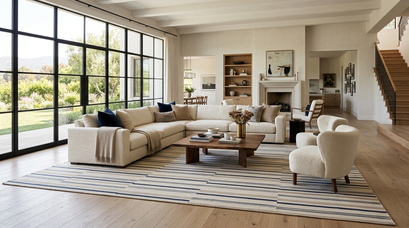 Use Bold Striped Patterns to Visually Expand Small Rooms
