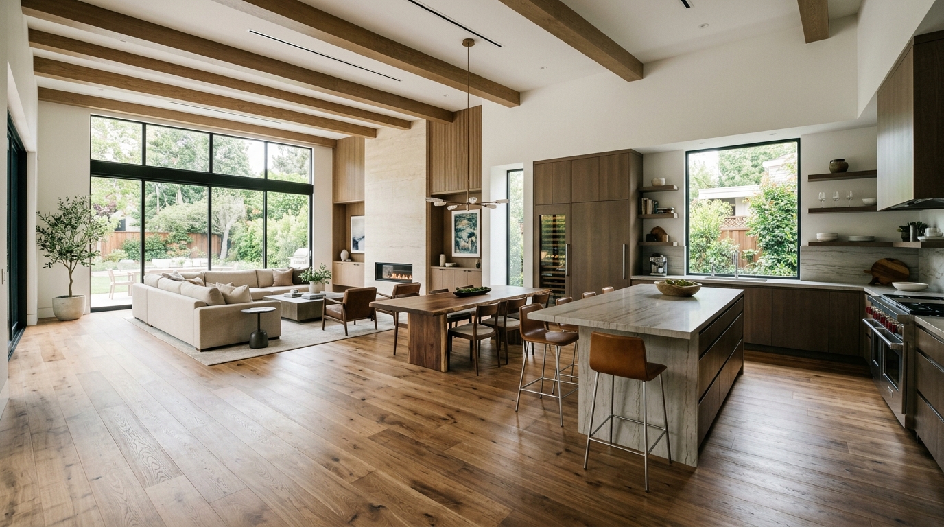 Use Consistent Flooring to Unify the Entire Footprint