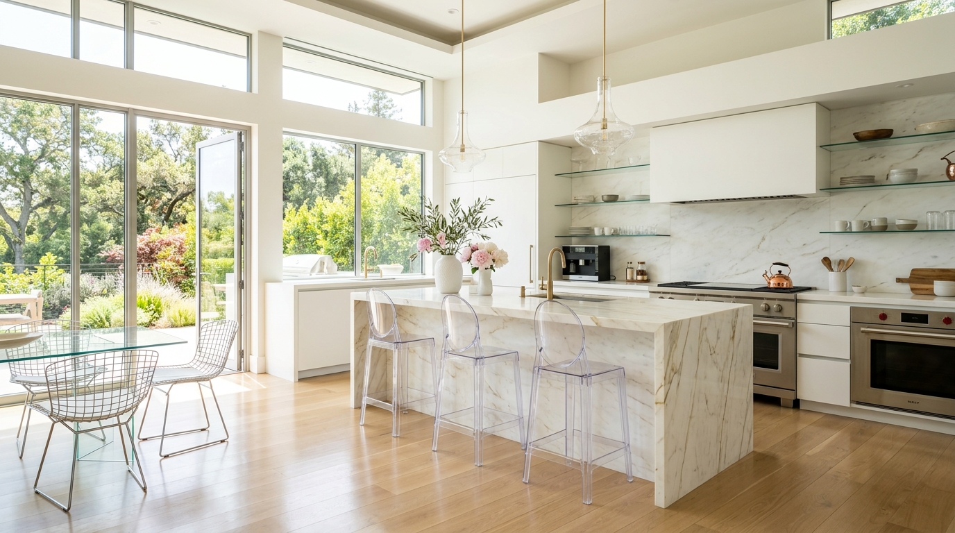 Use Wire Grid or Acrylic Seats for Visual Lightness