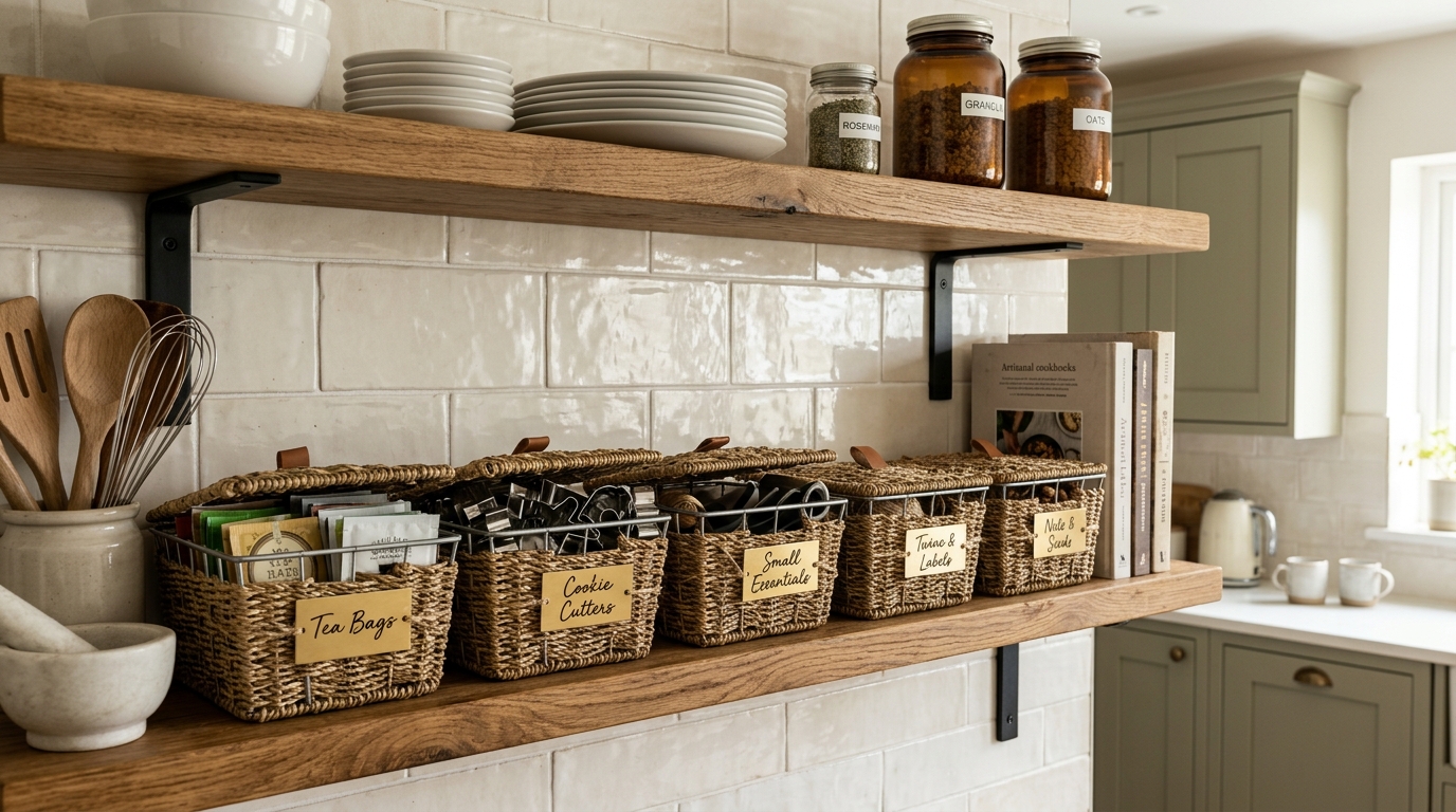 Use Woven Baskets to Hide Small Clutter