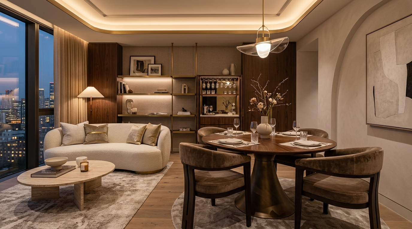 Utilize a Round Pedestal Dining Table to Eliminate Sharp Corners