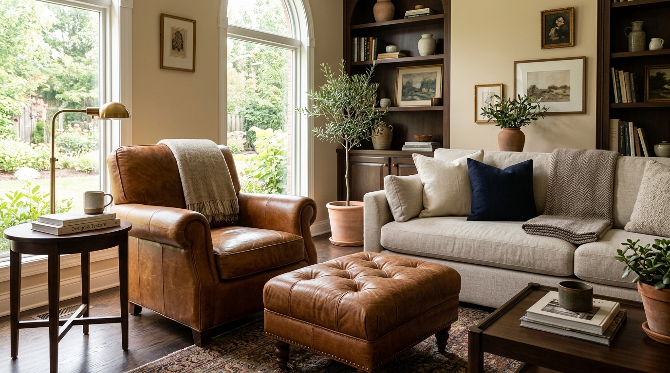 Utilize Soft Leather Accents for Timeless Character