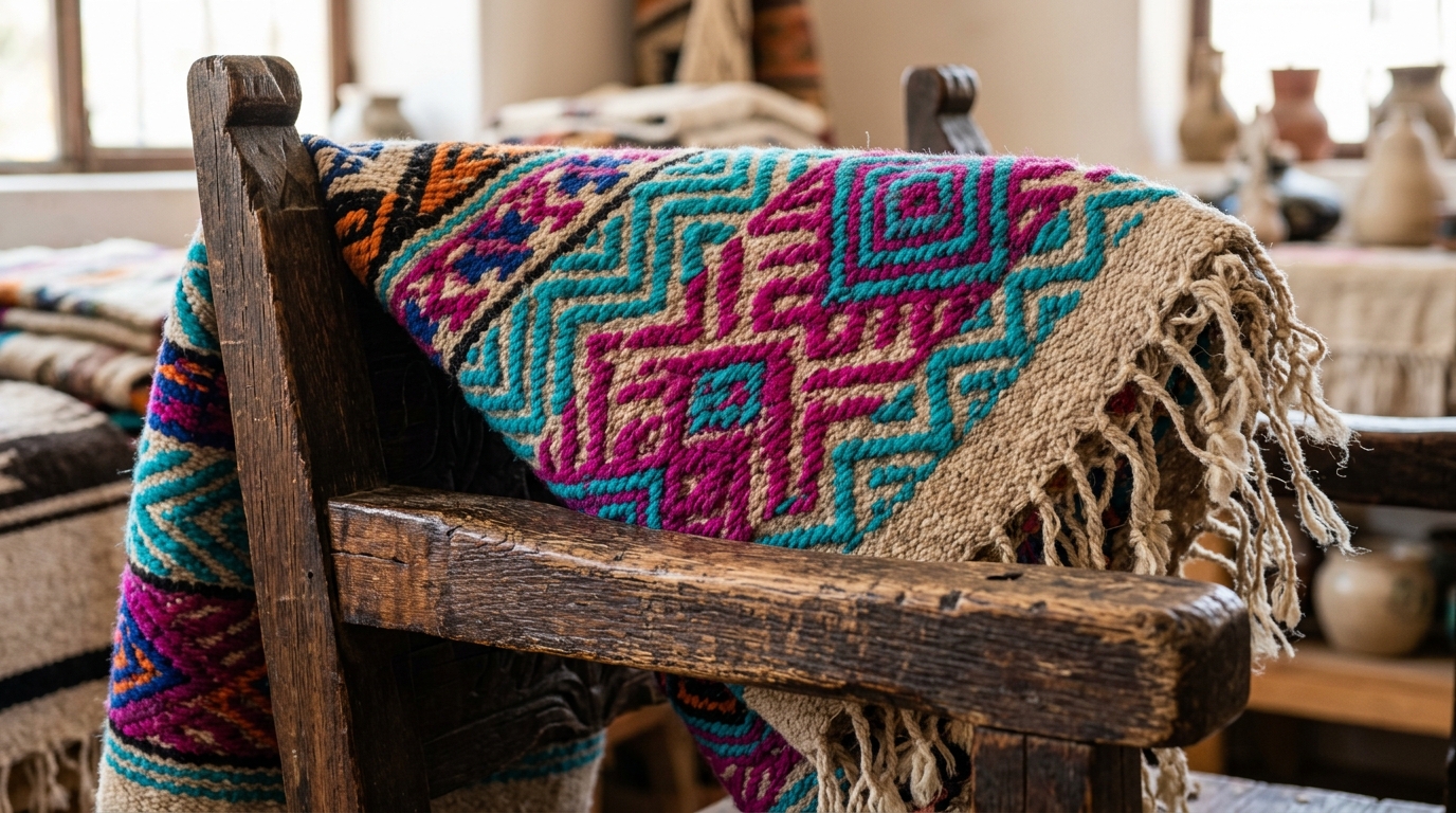 Vibrant Woven Textile Accents