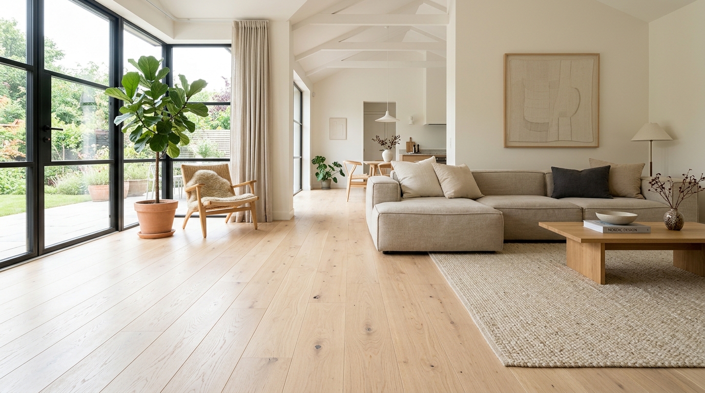 Warm White Oak Accent Flooring