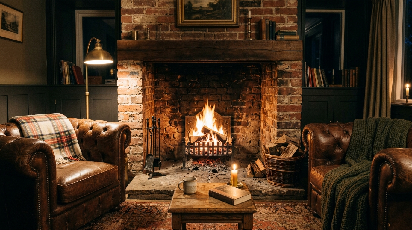 Weathered Brick Wood-Burning Hearth Zones