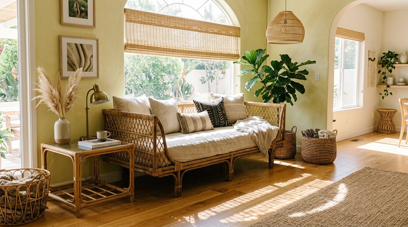 Woven Rattan and Cane Accents