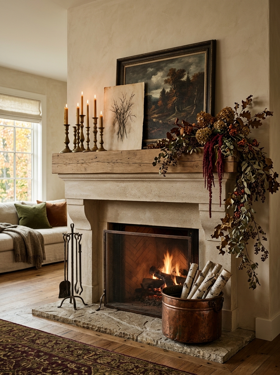 Secret to a High-End Hearth: Fall Fireplace Decor Ideas