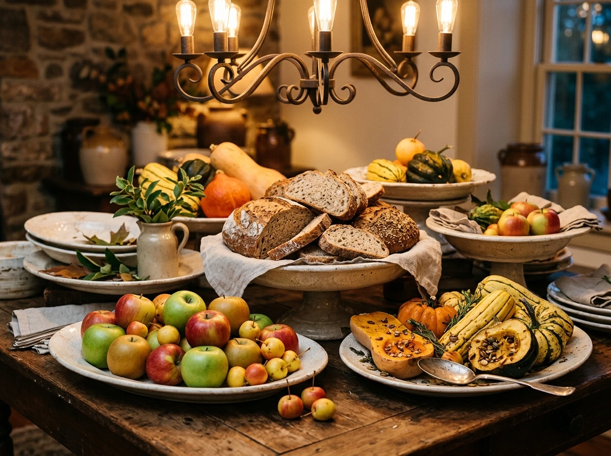 A Cottagecore Fall Buffet with Seasonal Produce