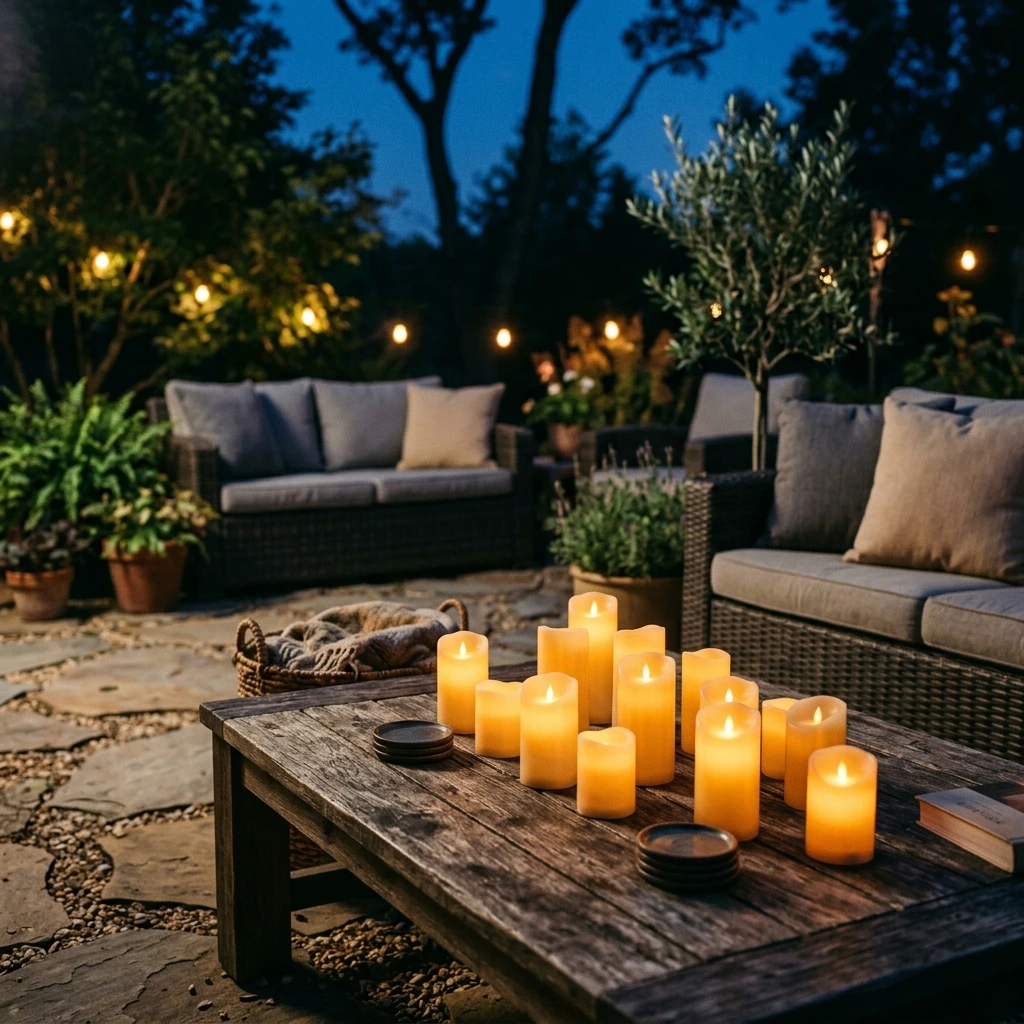 Arrange Flameless Fall Outdoor Candles