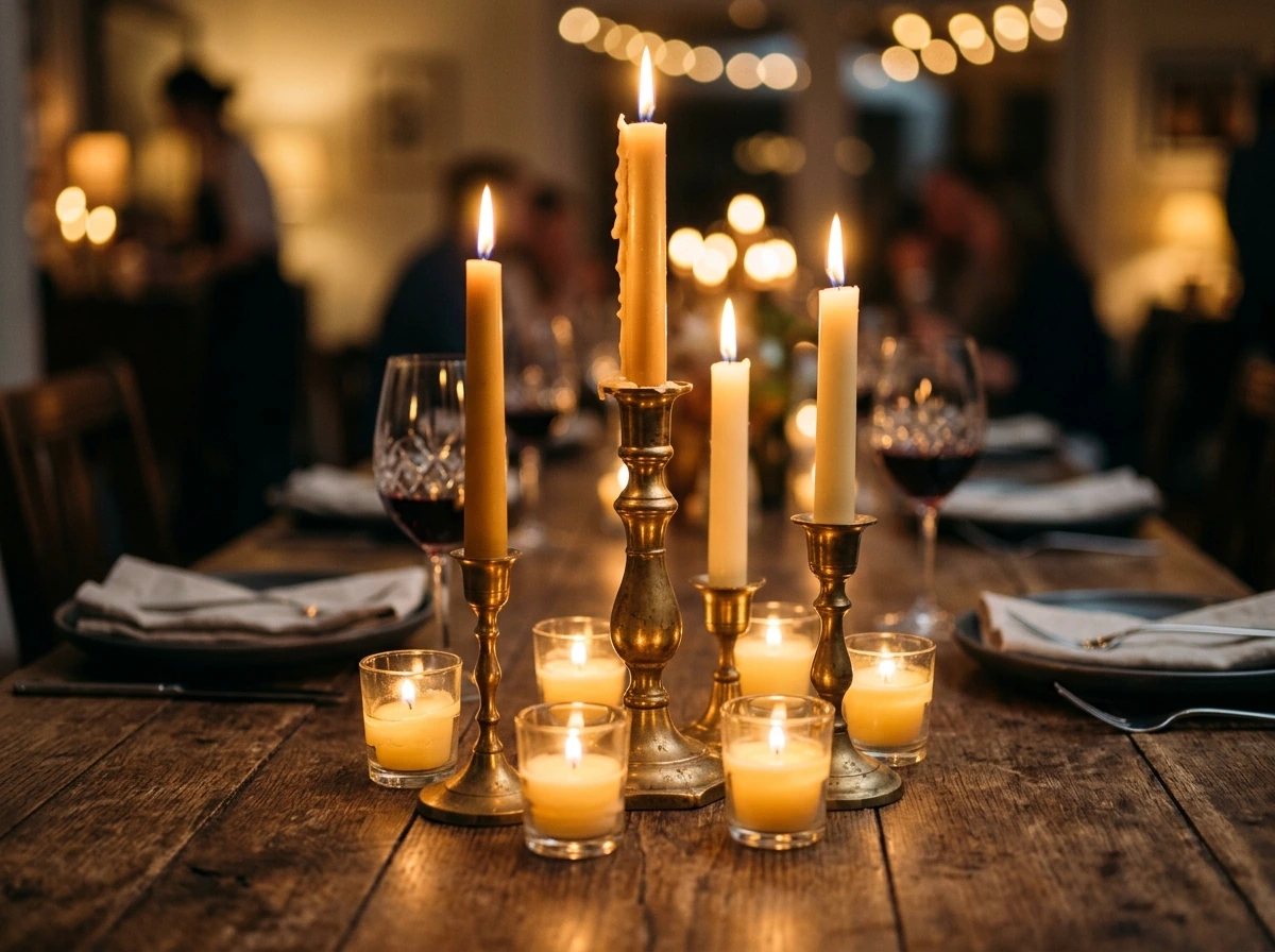 Autumn Candle Arrangement Dining Table