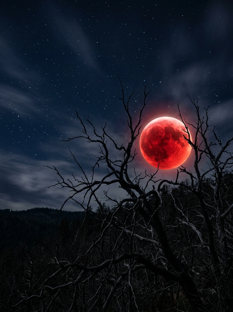 Blood Moon Aesthetic for a Dramatic Night Sky Feed