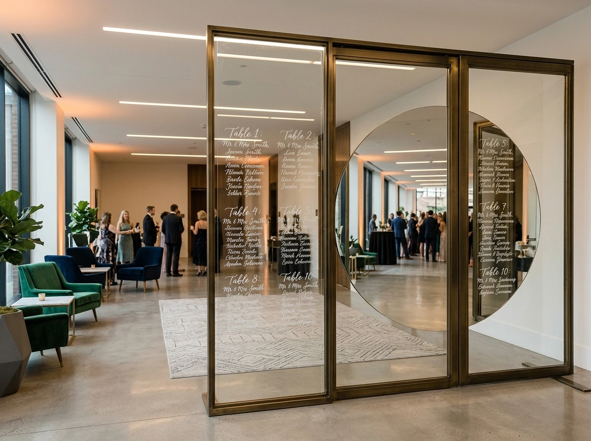 Clear Glass-Inlaid Seating Chart Portals