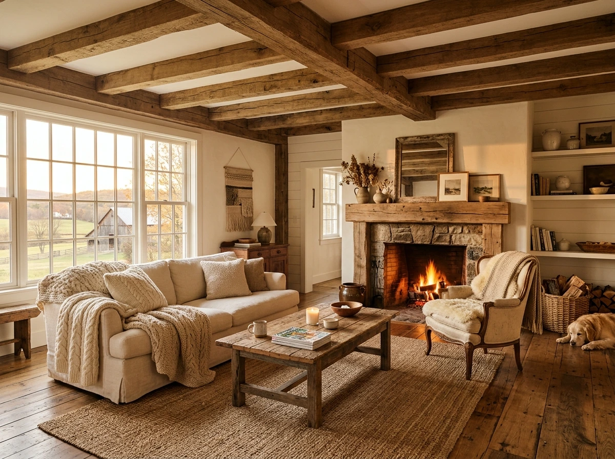 Cozy Farmhouse Fall Living Room Full Look