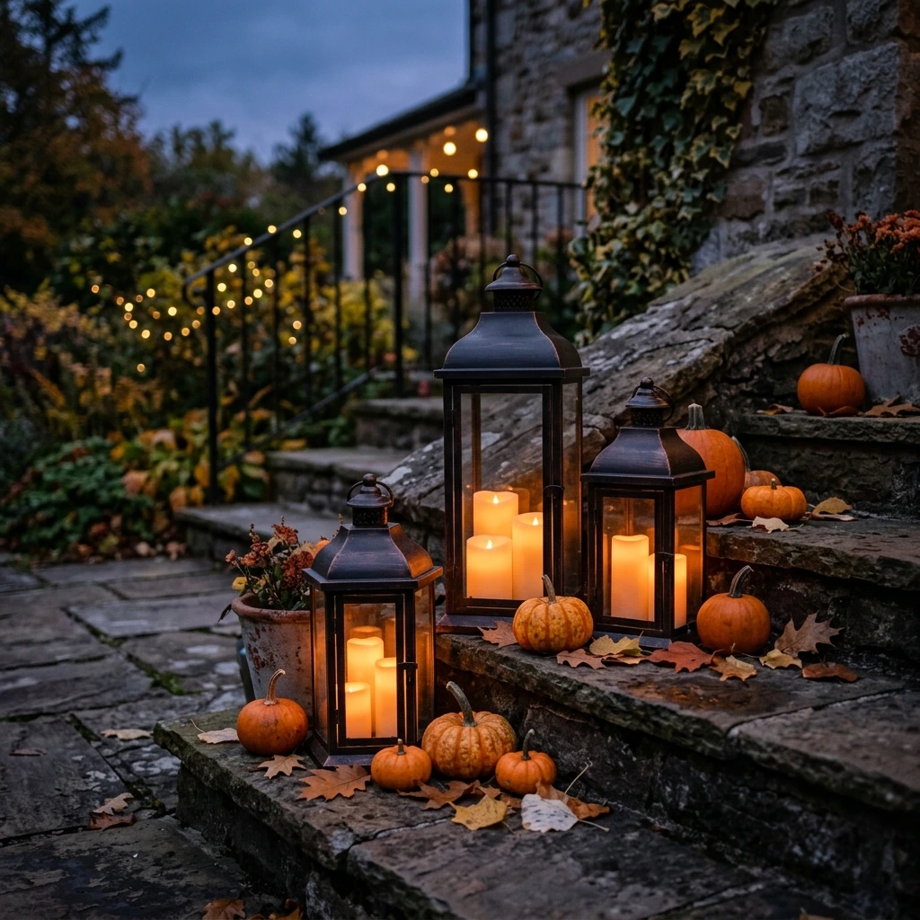 Create Clustered Outdoor Fall Lantern Displays