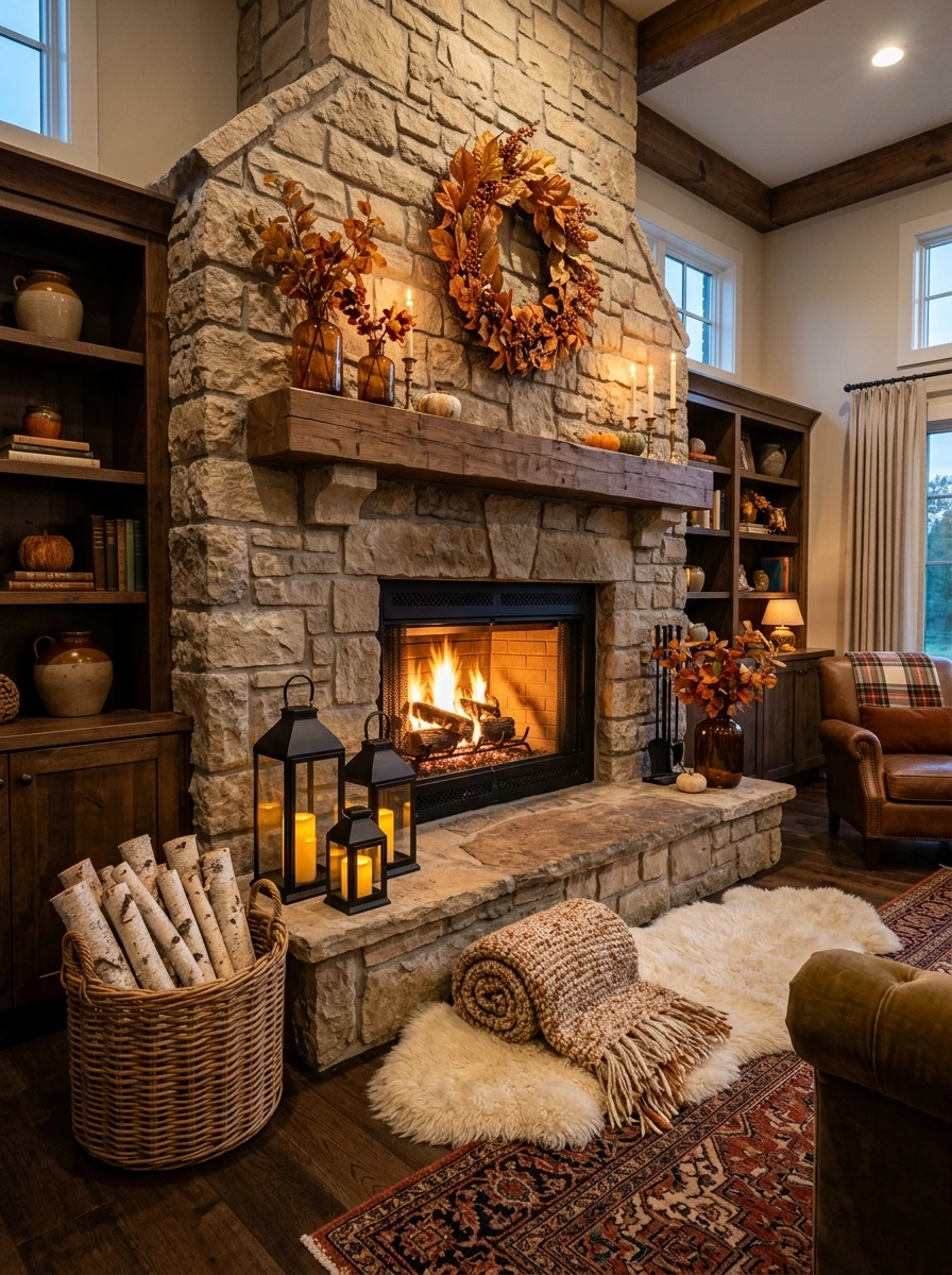 Curate a Cozy Hearth for Complete Fall Fireplace Decor