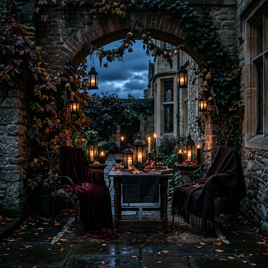 Curate a Dark and Moody Fall Patio Vignette