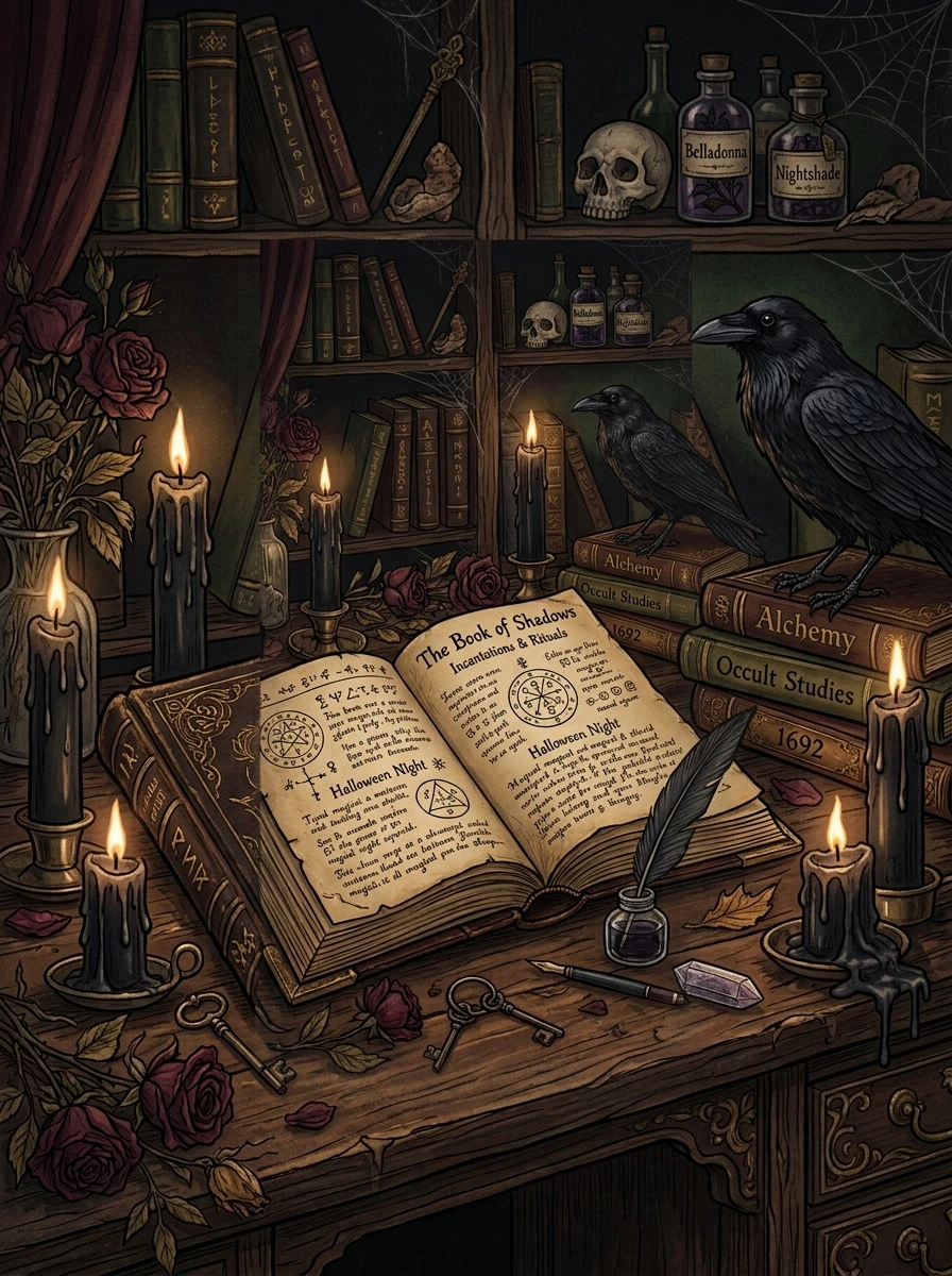 Dark Academia Halloween Aesthetic Wallpaper for Your Phone Lock Screen