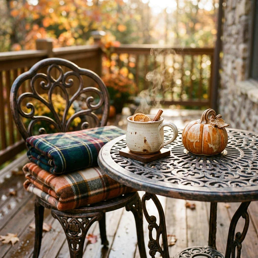 Decorate a Fall Patio Bistro Set