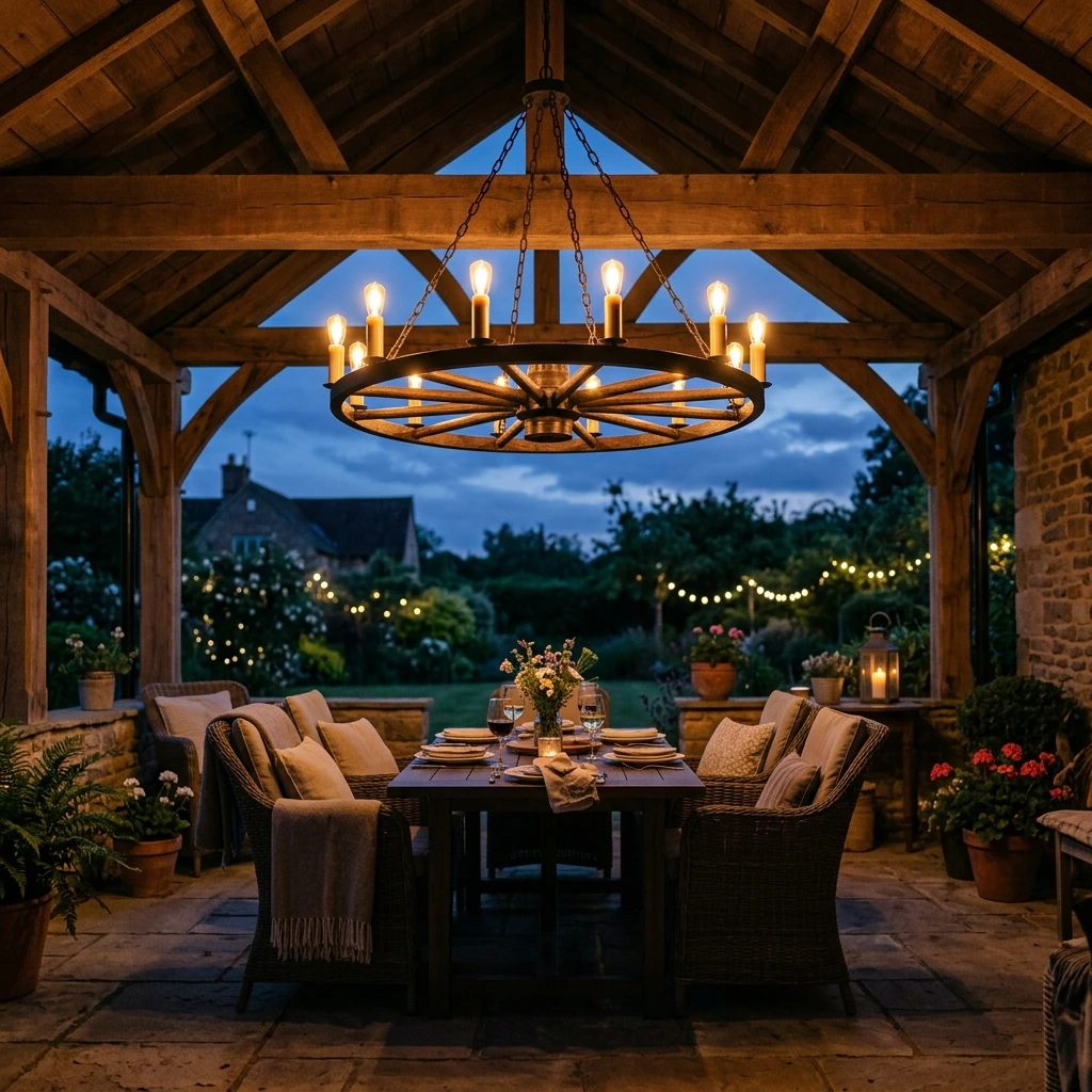 Design an Outdoor Fall Chandelier Display