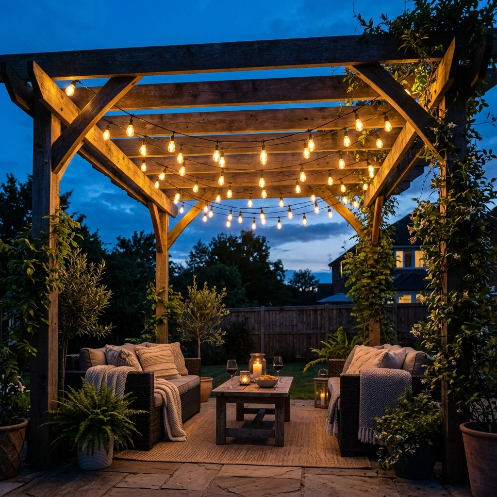 Drape Warm Fall Patio String Lights