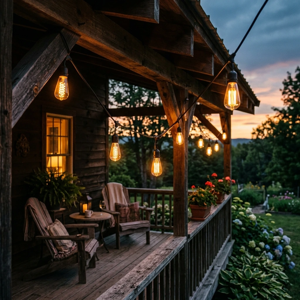 Edison Bulb String Lights for a Vintage Porch Glow