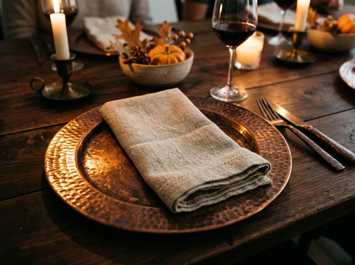 Fall Charger Plates And Napkin Styling For The Sophisticated Host
