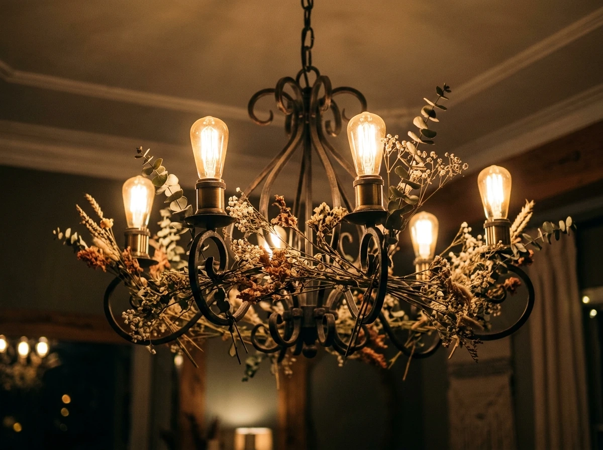 Fall Dining Room Chandelier Styling