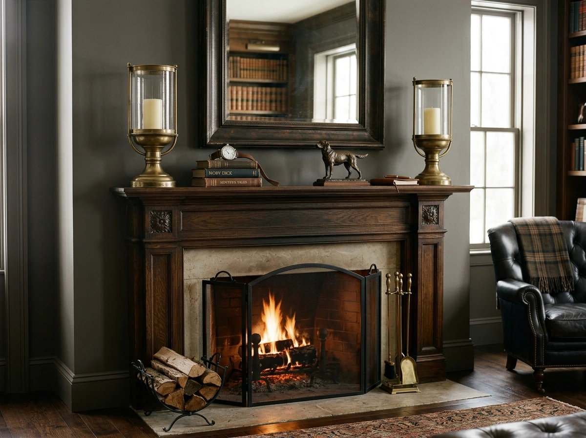 Fall Fireplace Mantel In The Ralph Lauren Tradition