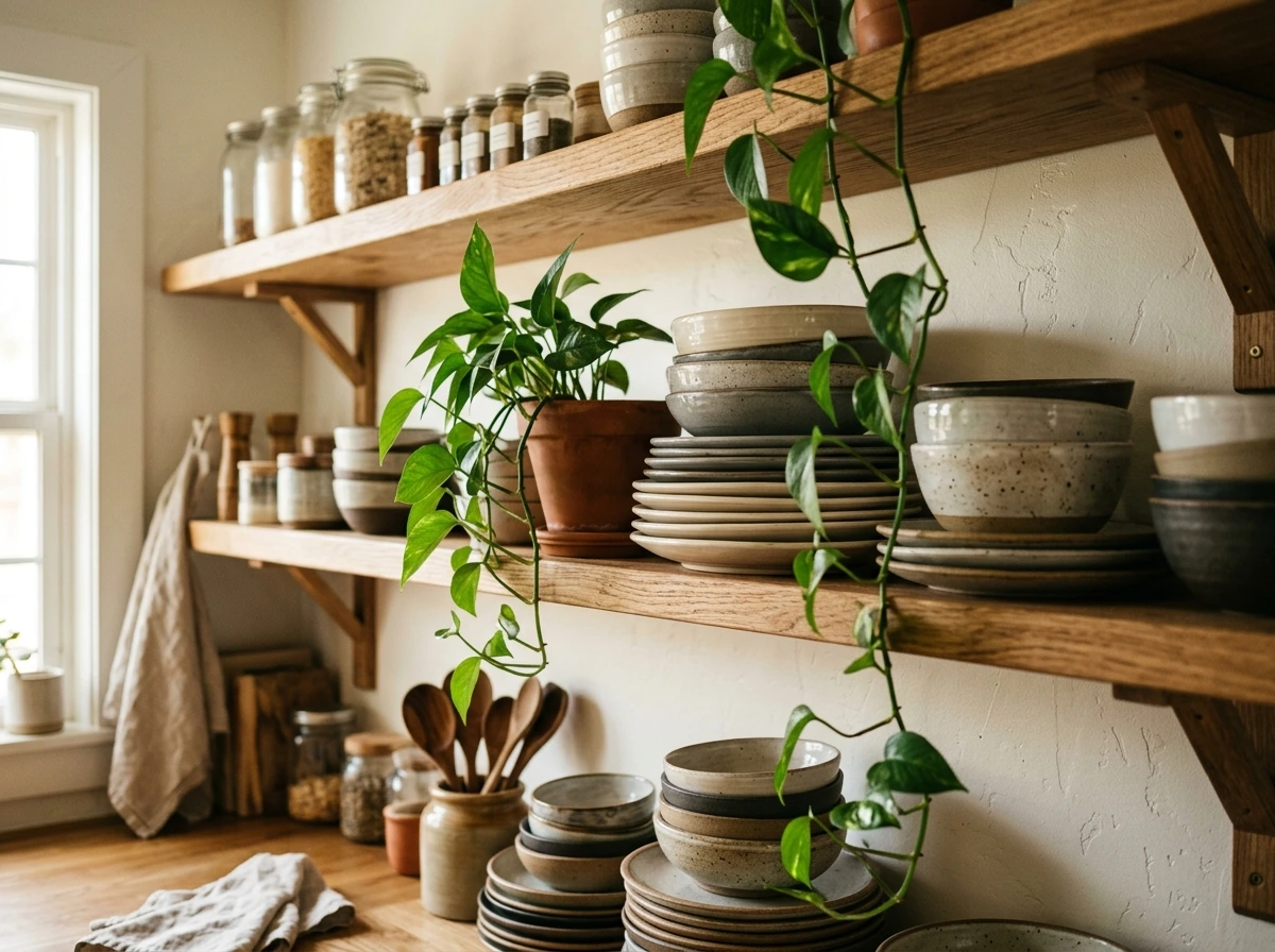 Fall Kitchen Open Shelving Ideas