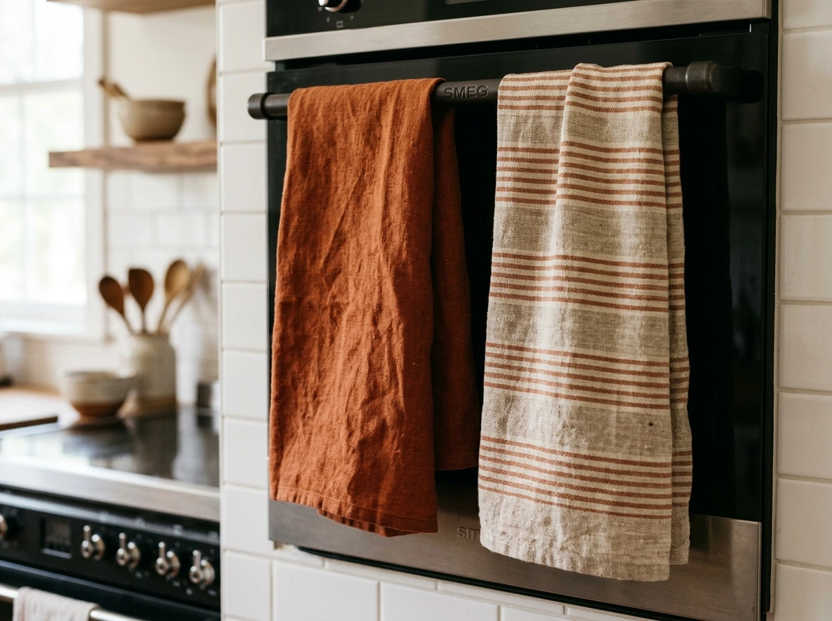 Fall Kitchen Towel and Linen Styling
