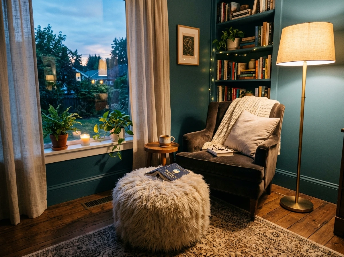 Fall Reading Nook Corner Setup for a Slower Kind of Evening